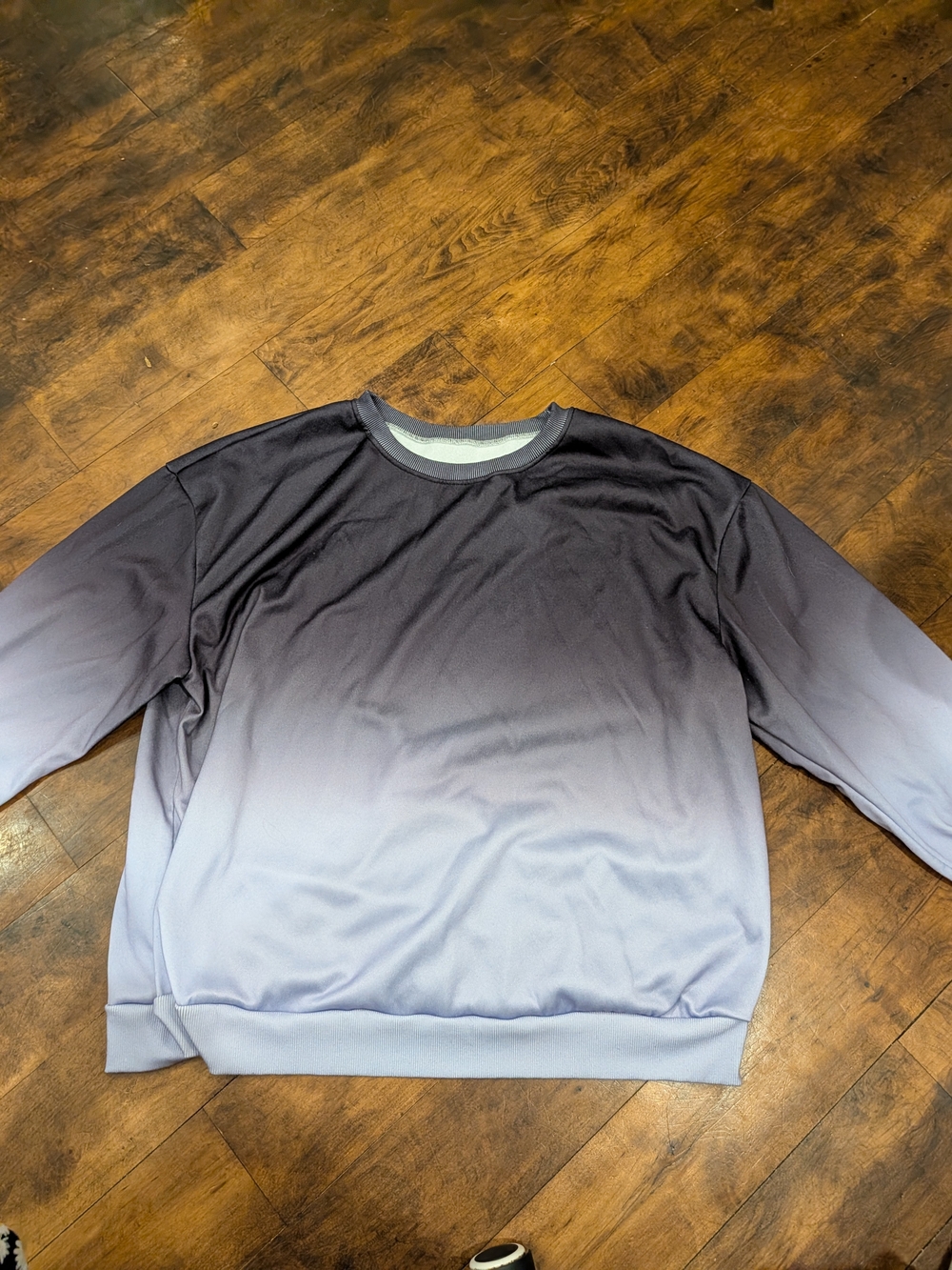 SHEIN Ombre Crewneck Sweater - Black to Purple